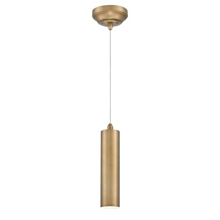 WESTINGHOUSE Pendant LED 7.5W Mini Rayman 11In, Brushed Brass Cylinder Shade 6111100